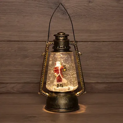 Декоративный LED-фонарь с эффектом снегопада и подсветкой Санта-Клаус USB, теплое белое свечение NEON-NIGHT