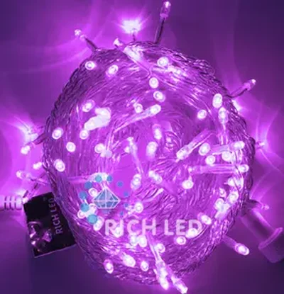 Светодиодная гирлянда Rich LED 10 м, 100 LED, 24 В, соединяемая, фиолетовая, прозрачный провод RL-S10C-24V-T/V