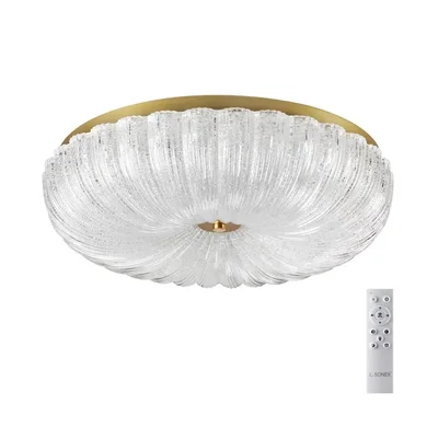 7719/60L PIKO LED SN 40 Светильник металл/стекло/прозрачный/золотой LED 60Вт 3000-6500K D500 IP20 пульт ДУ TESORO