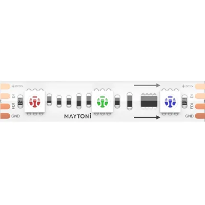 Светодиодная лента 12В 5050 14,4Вт/м RGB 5м IP67, 201244