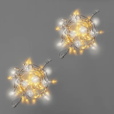 Светодиодная гирлянда INOXHUB Нить 10м, 100 LED, соединяемая, с мерцанием, 220В, IP65, белый резиновый провод 2.3мм, ТЁПЛАЯ БЕЛАЯ