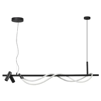 4391/30L HIGHTECH ODL24 263 черный/металл/канат Подвесной св-к с раздельн. вкл IP20 LED 30W 1200Лм 4000K CORDA