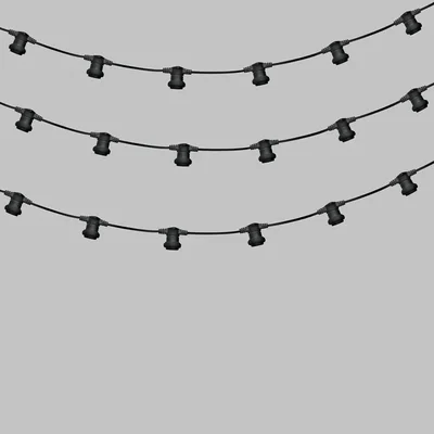 Гирлянда Белт-Лайт 2 жилы, 50м, шаг 20см, 250 патронов E27, IP65, черный круглый провод NEON-NIGHT