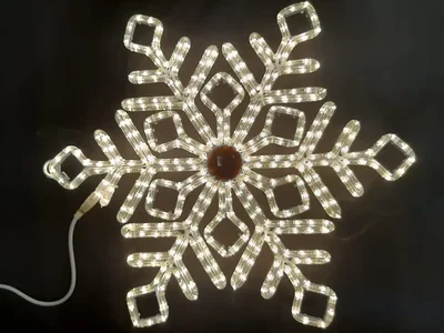 Светодиодная снежинка Rich LED, теплый белый, дюралайт на металлокаркасе, 70 см, 360 LED, 24В