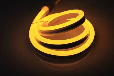 Гибкий неон LM-220V-2835-120P-Y, желтый, 8х18мм, 1метр