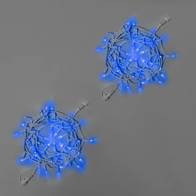 Светодиодная гирлянда INOXHUB Нить 10м, 100 LED, соединяемая, 220В, IP65, белый резиновый провод 3.3мм, СИНЯЯ