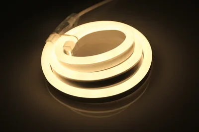 Гибкий неон LM-24V-2835-120P-WW, белый теплый, 8х18мм, 1метр