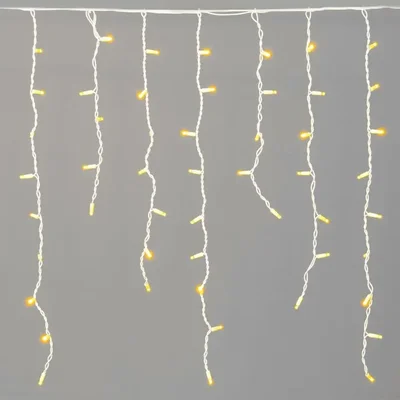 Гирлянда Бахрома 3,2 х 0,9 м Желтая, 168 LED, Белый Провод Каучук, IP65
