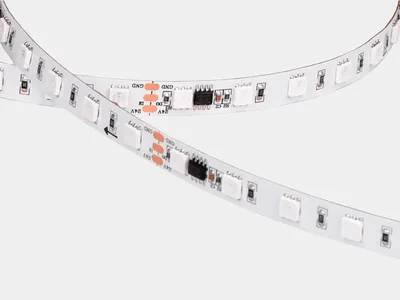 Светодиодная лента SPI, 5050, 60 LED/м, 9 Вт/м, 12В , IP20, Цвет: RGB, SWG5PT60-12-9-WS2815RGB