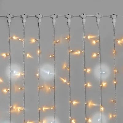 Гирлянда Занавес INOXHUB 2х3м, мерцающий, 600 LED, 220В, IP65, прозрачный провод 2.3мм, ТЁПЛЫЙ БЕЛЫЙ