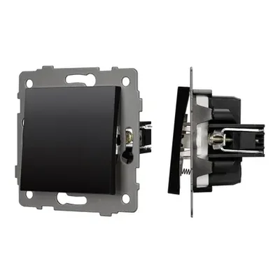 Механизм выключателя одноклавишный самовозвратный SWT-MKR1-PL-BK-V (250V, 10A) (Arlight, -)