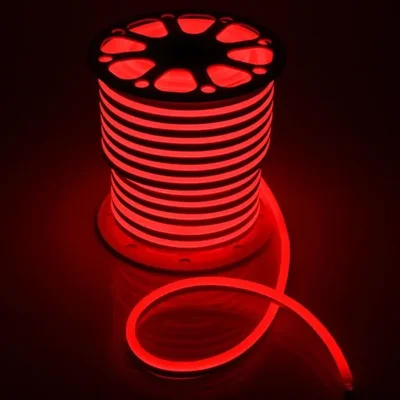 Лента Гибкий Неон GLS-2835-120-9.6-220-BNL-IP67-R катушка 50м + шнур питания