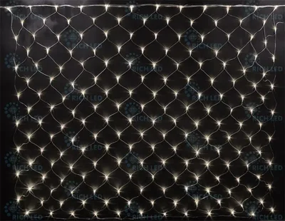 Светодиодная сетка 192 LED, 15 Ватт, IP54, для улицы и помещения, провод Прозрачный, Свечение: 8 режимов, RL-N2*1.5-T/WW