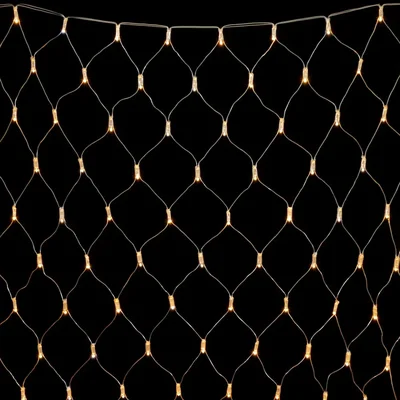 Светодиодная Сеть с Колпачком 2 x 2 м Тепло-Белая 220В, 256 LED, Провод Прозрачный ПВХ, IP65