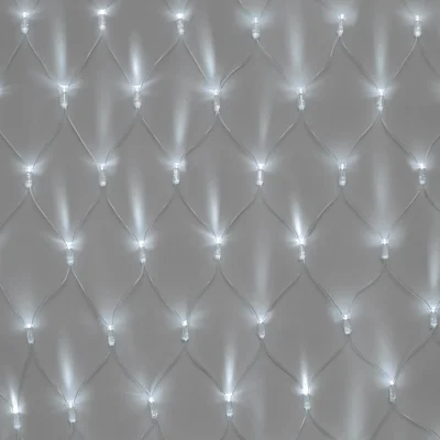 Гирлянда Сетка INOXHUB 2х3м, 388 LED, 220В, IP65, соединяемая, прозрачный провод, БЕЛАЯ