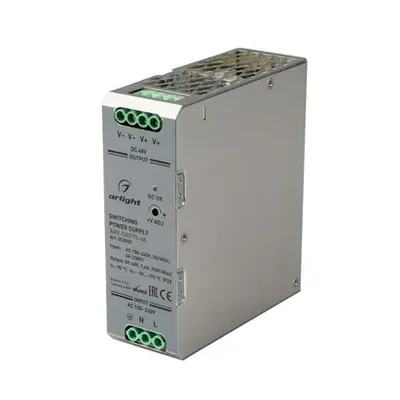 Блок питания ARV-DRP75-48 (48V, 1.6A, 75W) (Arlight, IP20 Металл, 5 лет)