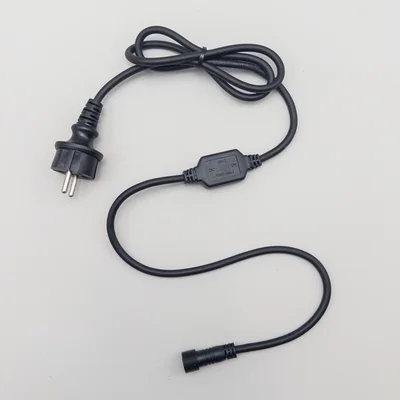Кабель питания 1,5м с Выпрямителем для Каучуковых и ПВХ Нитей 220В, Провод Черный Каучук, IP65