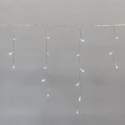 Гирлянда светодиодная Айсикл (бахрома) 25х0,6м, c эффектом мерцания, прозрачный провод, IP44, 230В, диоды БЕЛЫЕ, 588LED NEON-NIGHT