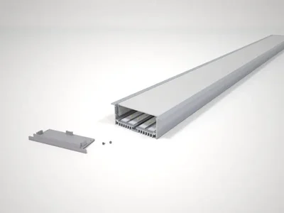 Встраиваемый профильный линейный светильник 88х32 с выносным БП, RVE300301