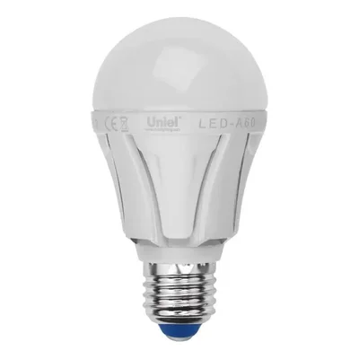 Лампа светодиодная Uniel E27 10W 6500K матовая LED-A60 10W/DW/E27/FR PLP01WH UL-00002004