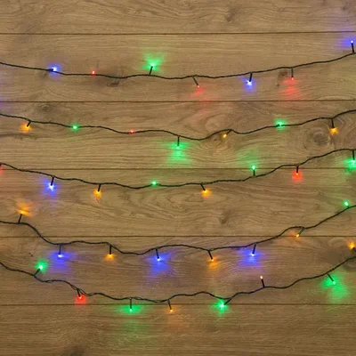 Гирлянда Твинкл Лайт 10 м, темно-зеленый ПВХ, 80 LED, цвет мультиколор