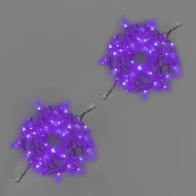 Светодиодная гирлянда INOXHUB Нить 10м, 100 LED, соединяемая, 220В, IP65, прозрачный провод, ФИОЛЕТОВАЯ