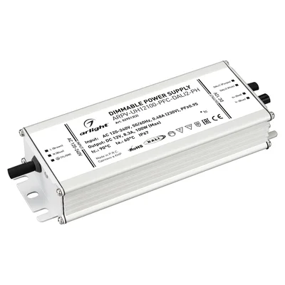 Блок питания ARPV-UH12100-PFC-DALI2-PH (12V, 8.3A, 100W) (Arlight, IP67 Металл, 7 лет)