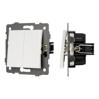 Механизм выключателя двухклавишный непроходной SWT-MK02-PL-WH-V (250V, 10A) (Arlight, -)