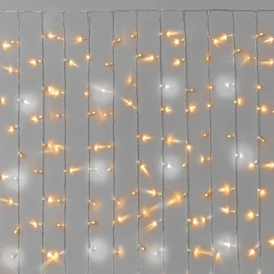 Гирлянда Занавес INOXHUB 2х1.5м Облегчённый, мерцающий, 300 LED, 220В, IP65, прозрачный провод, ТЁПЛЫЙ БЕЛЫЙ
