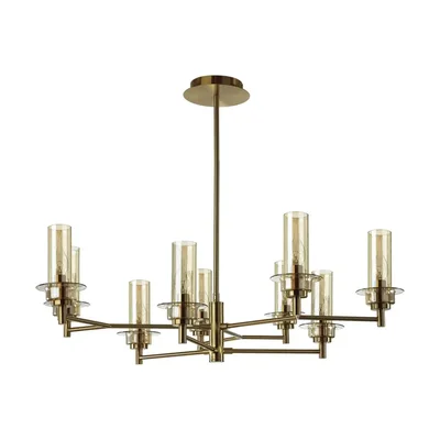 6554/9C CLASSI LN25 бронза/коньячный/металл/стекло Люстра потолочная E14 9*40W 220V MADONNA