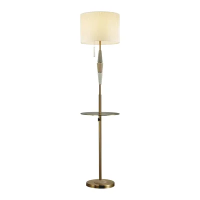 5403/1F CLASSIC ODL_EX24 173 бронзовый/светло-коричневый/кремовый/металл/керамика/ткань Торшер E27 1*60W LATTE