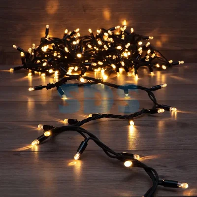 Гирлянда модульная «Дюраплей LED» 10 м, 200 LED, черный каучук, цвет свечения теплый белый NEON-NIGHT