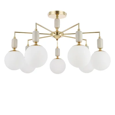 6580/7C CLASSI LN25 французское золото, серый/белый металл, керамика/стекло Люстра потолочная E14 7*40W 220V VIVIEN