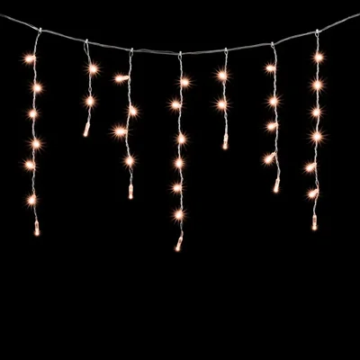 Гирлянда Бахрома с Колпачком 3,1 x 0,5 м Экстра Тепло-Белая 220В, 120 LED, Провод Прозрачный ПВХ, IP65