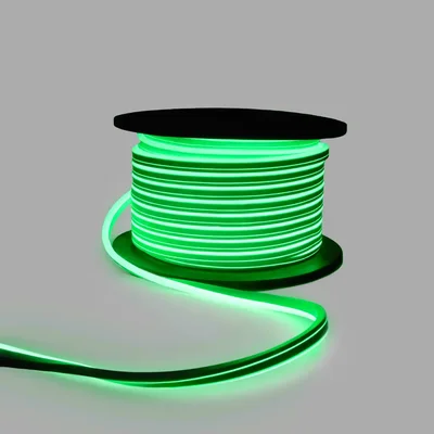 Гибкий Неон INOXHUB 8х16мм, односторонний, бухта 50м, шаг резки 1м, 120 SMD 2835 на метр, 220В, IP65, ЗЕЛЕНЫЙ