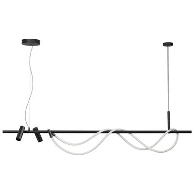 4391/40L HIGHTECH ODL24 263 черный/металл/канат Подвесной св-к с раздельн. вкл IP20 LED 40W 1580Лм 4000K CORDA