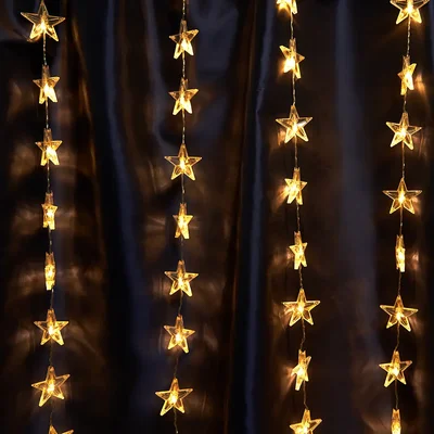 Светодиодная гирлянда Feron CL25 занавес Звездочки 2*1м + 3м 230V 2700K, статичная