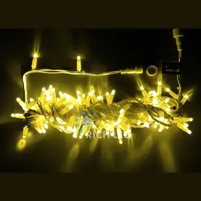 Светодиодная гирлянда 100 LED, IP65, для улицы, провод белый, Свечение: постоянное, RL-S10C-220V-CW/M