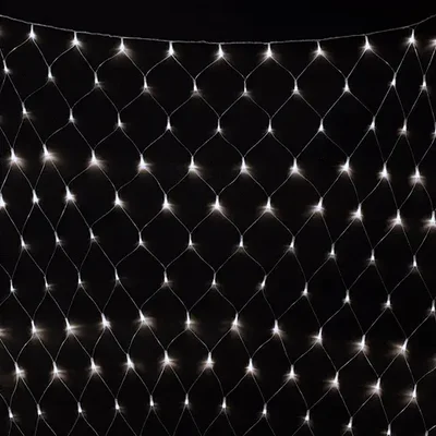 Светодиодная Сеть 2 x 3 м Белая с Контроллером 220В, 384 LED, Провод Прозрачный ПВХ, IP54