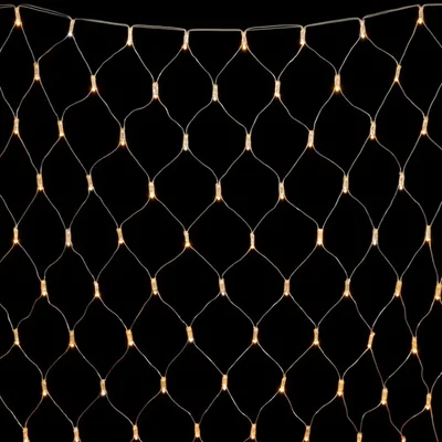 Светодиодная Сеть с Колпачком 2 x 3 м Тепло-Белая 220В, 384 LED, Провод Прозрачный ПВХ, IP65