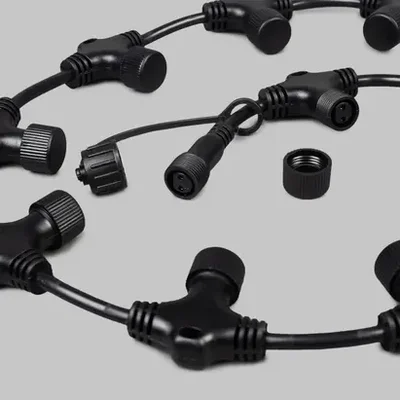 Шина, 2 pin, Т-коннектор, 2м, ЧЁРНЫЙ провод