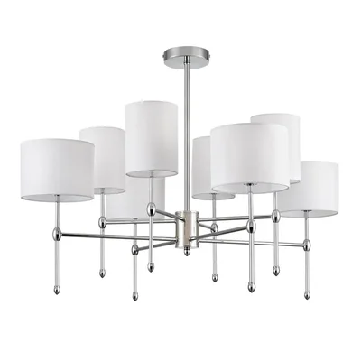 6589/8C CLASSI LN25 хром/белый, металл/текстиль Люстра потолочная E14 8*40W 220V LATTI