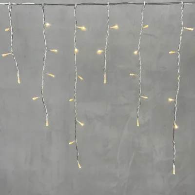 Гирлянда Бахрома 3,1 x 0,5 м Тепло-Белая 24В, 150 LED, Провод Прозрачный ПВХ, IP54