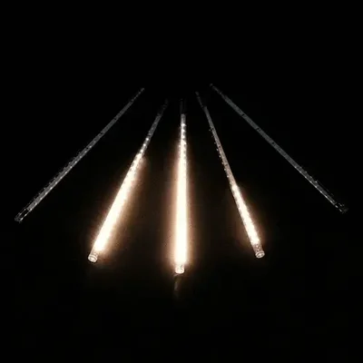 Гирлянда Тающие Сосульки 5шт по 30см, 12В, 150 Тепло-Белых Светодиодов, Провод Черный ПВХ, IP20