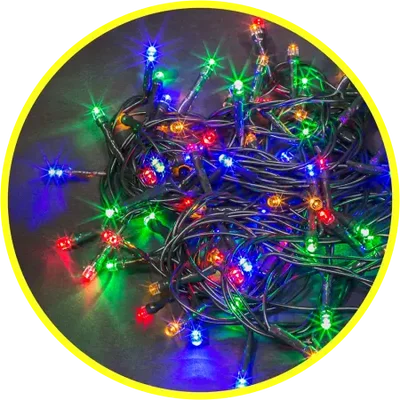 Светодиодная гирлянда NGF-S01-100RGBY-10-9.5m-230-C8-BL-IP44