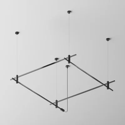 Основание на тросовых подвесах Hang для трековых светильников Flarity TFC-Flar-H08-B, черный