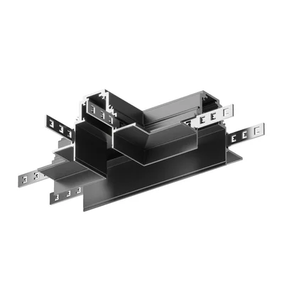 Коннектор Т-образный Gravity встраиваемый черный, TRA010CT-42B