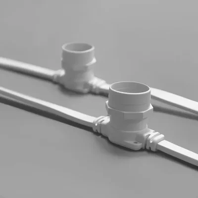 Белт-Лайт INOXHUB, шаг 40см, БЕЛЫЙ резиновый двухжильный шлейф, 125 резиновых патронов с латунными контактами, цоколь E27, бухта 50м