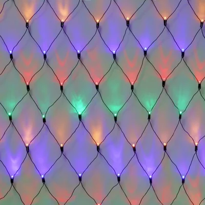 Гирлянда Сетка INOXHUB 2×3м, 388 LED, 220В, IP65, соединяемая, с контроллером 8 режимов, черная резина 2.3мм, МУЛЬТИ