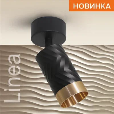 Светильник WOLTA WSL-GU10/S09BG под лампу GU10 Черный / Золотой LINEA